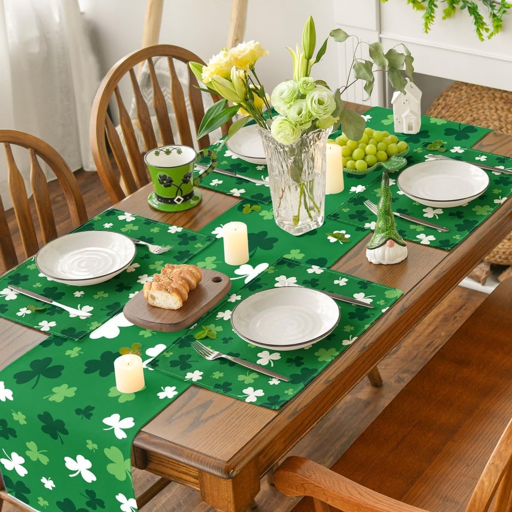 Artoid Mode Green Shamrock St. Patrick's 12" x 18", Rectangular 4 Pcs,