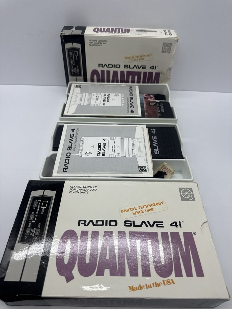 Quantum Radio Slave 4i Flash Trigger System Set w/ Boxes & Accessories