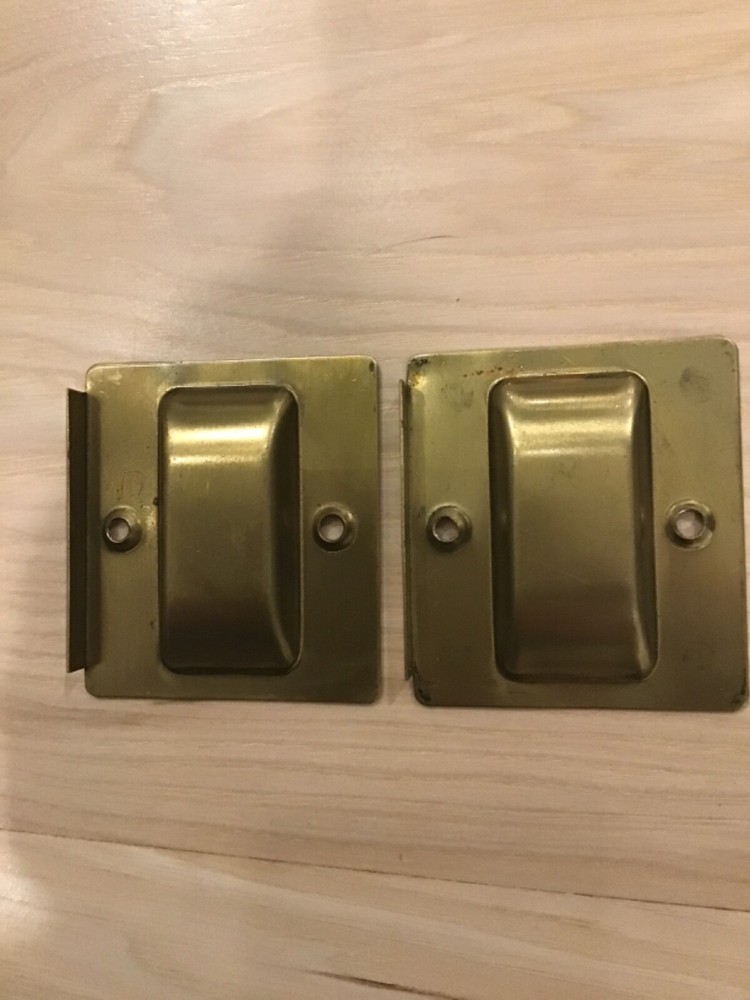 TWO Sliding Door Finger pull, Edge Style Gold Tone