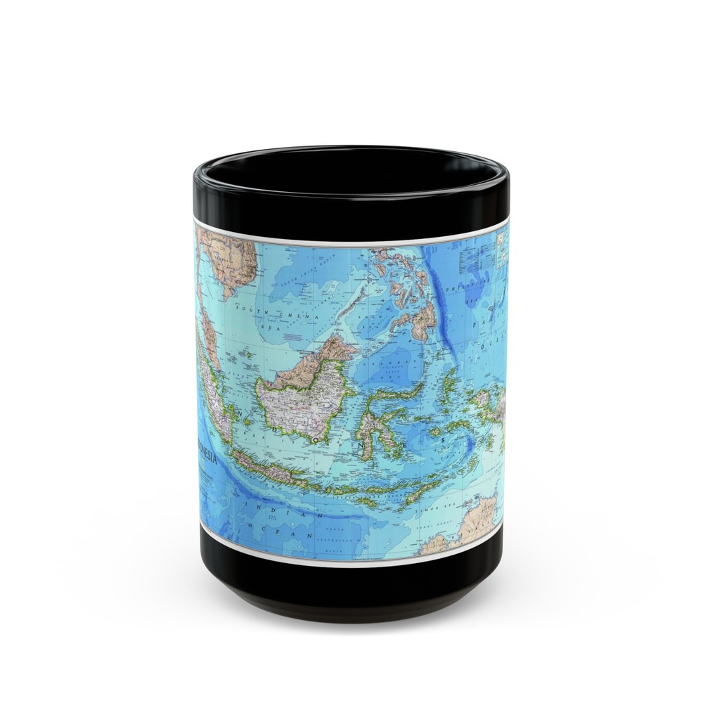 Indonesia 1 (1996) (Map) Black Coffee Mug