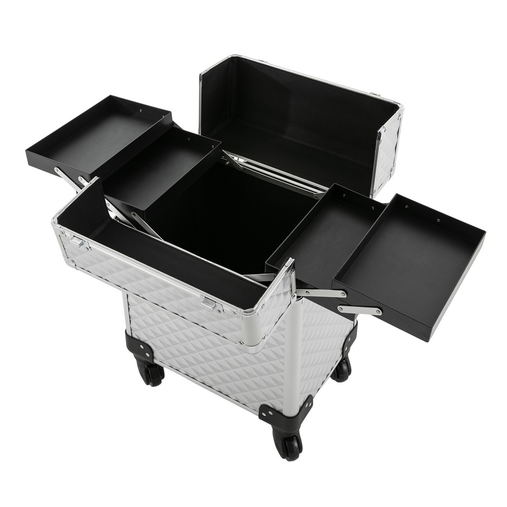 Professional Rolling Makeup Case, Multifunctional Cosmetic Organizer
