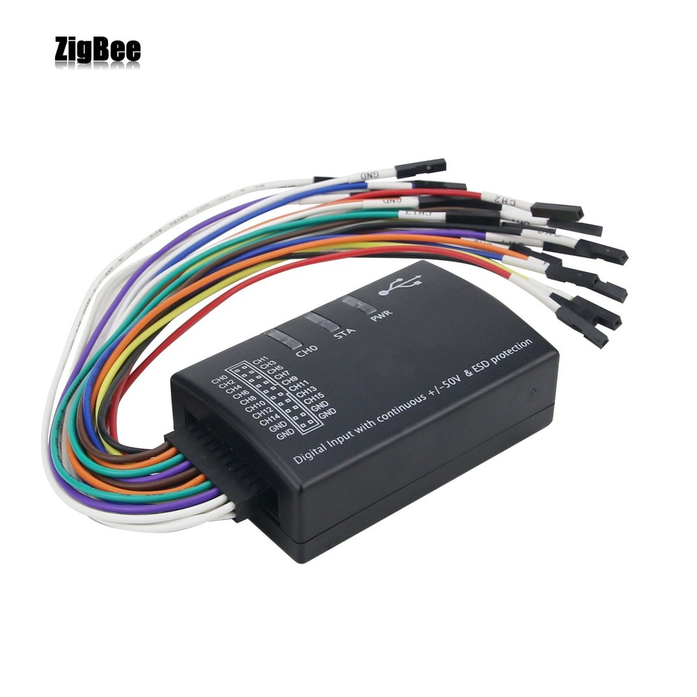 US STOCK Mini 16 Logic Analyzer USB 100M Max Sample Rate 16CH Version 1.1.34