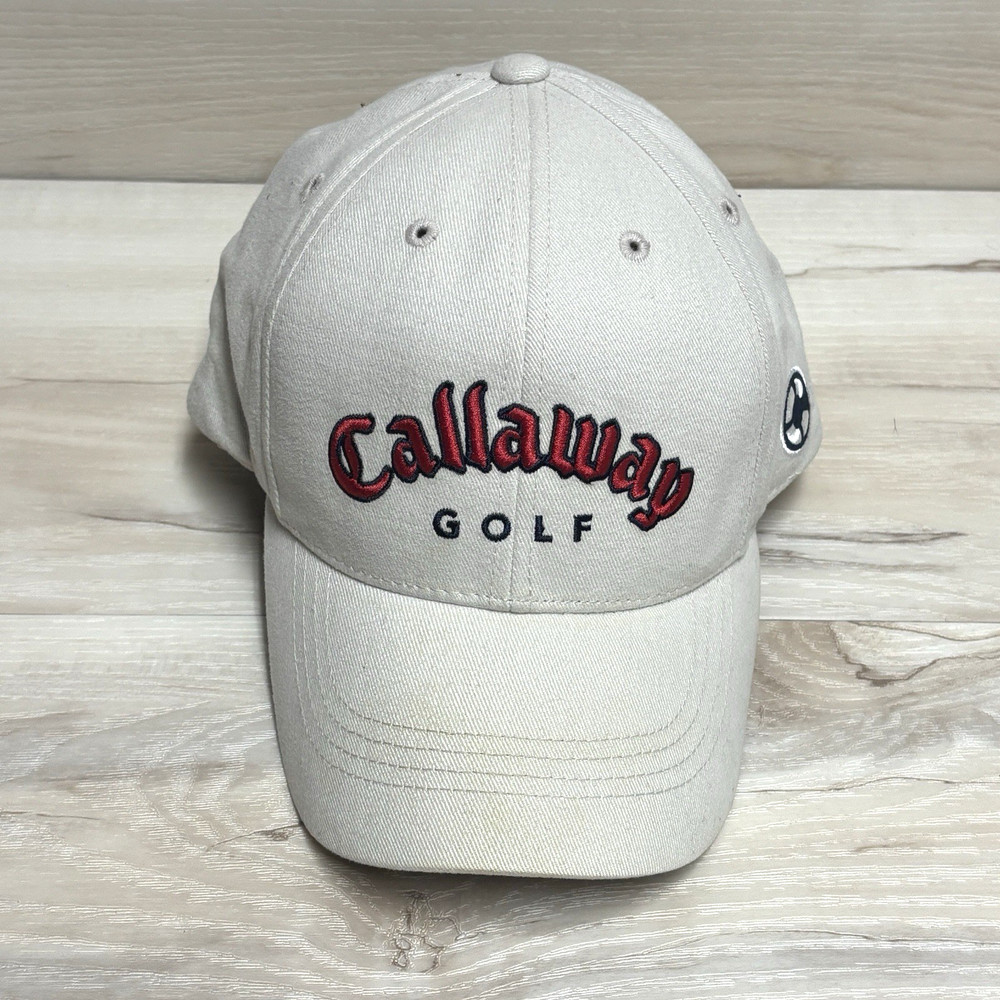Callaway Golf Cap Hat White Red Logo Adjustable Back