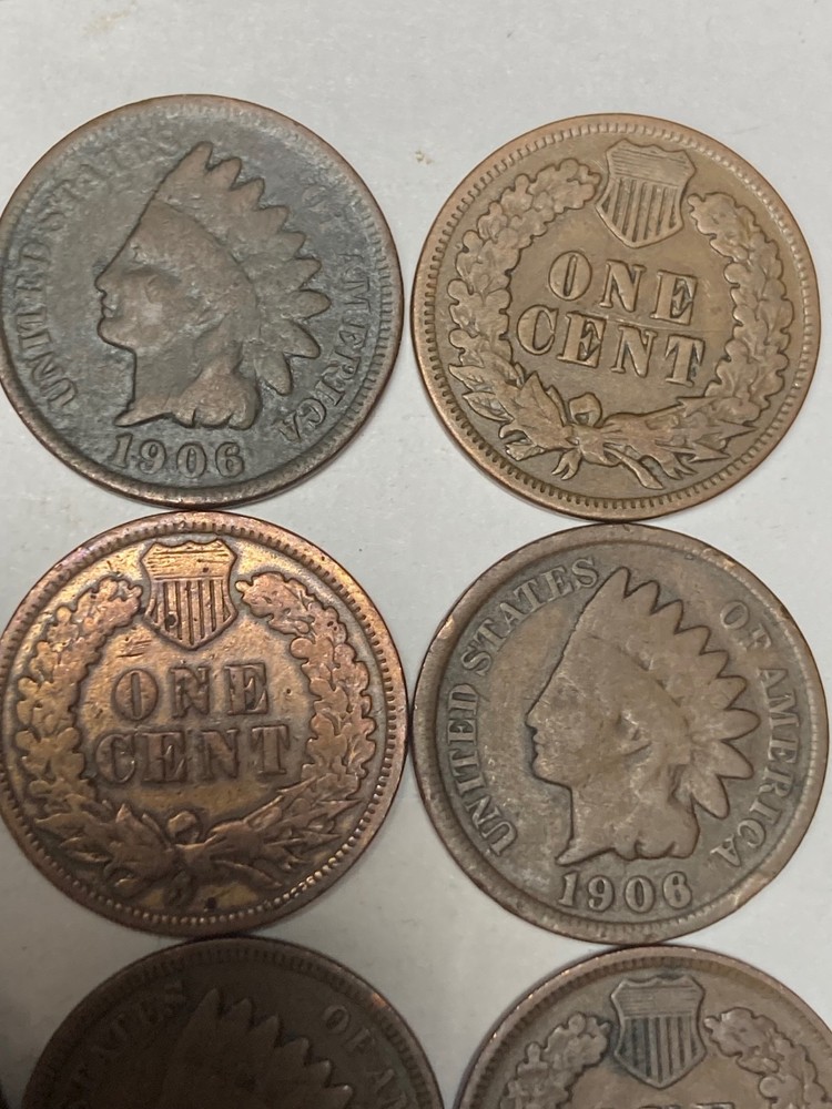 1906 INDIAN CENT ROLL, 50 nice condition (no problem) coins