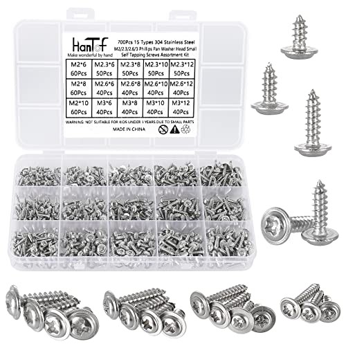 700 Pcs Assorted M2 M3 Phillips Self Tapping Screws