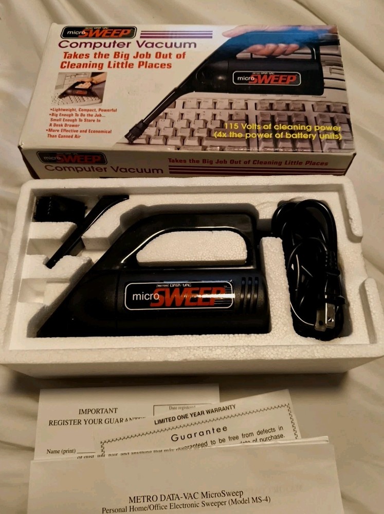 VINTAGE Micro Sweep Computer Vacuum Metro Data Vac Handheld- NEW! OPEN BOX