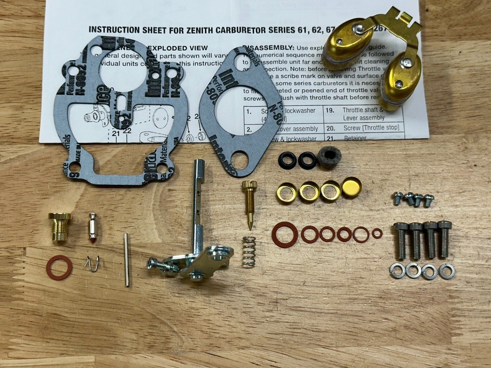 Allis Chalmers B, C, CA, RC, D10, D12 Zenith Basic Carburetor kit with Float