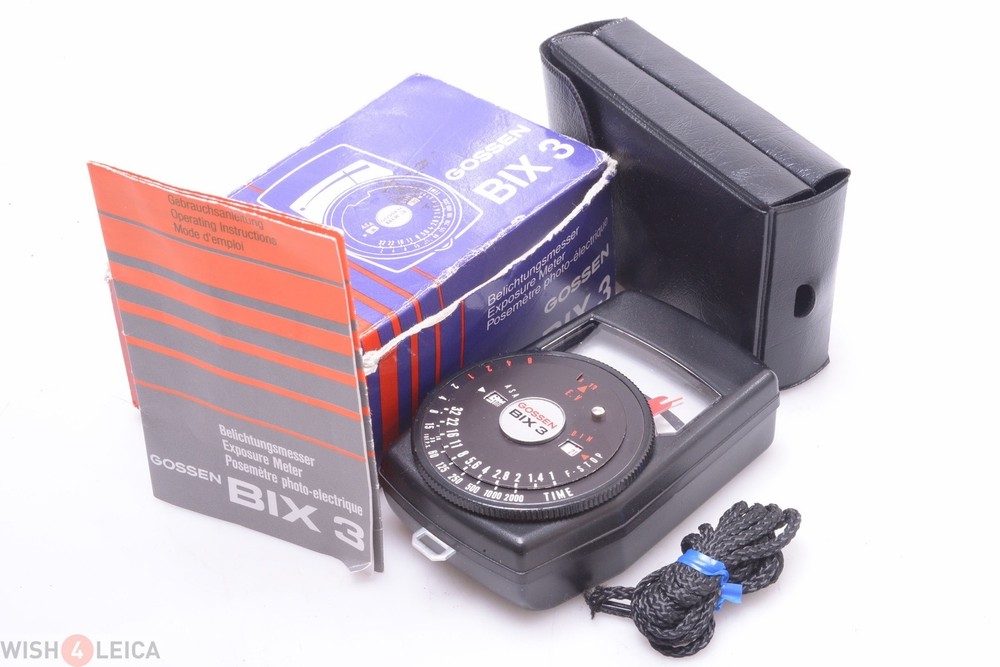 ✅ GOSSEN BIX 3 LIGHT, EXPOSURE METER W/ STRAP, POUCH, INSTRUCTIONS *WORKS 100%*