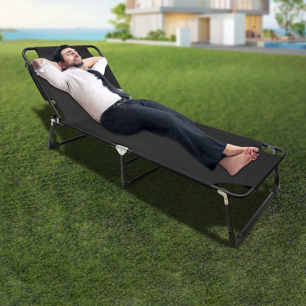 Folding Camping Cot Free Standing Rectangular Outdoor Camping Bed 120kg/265lbs