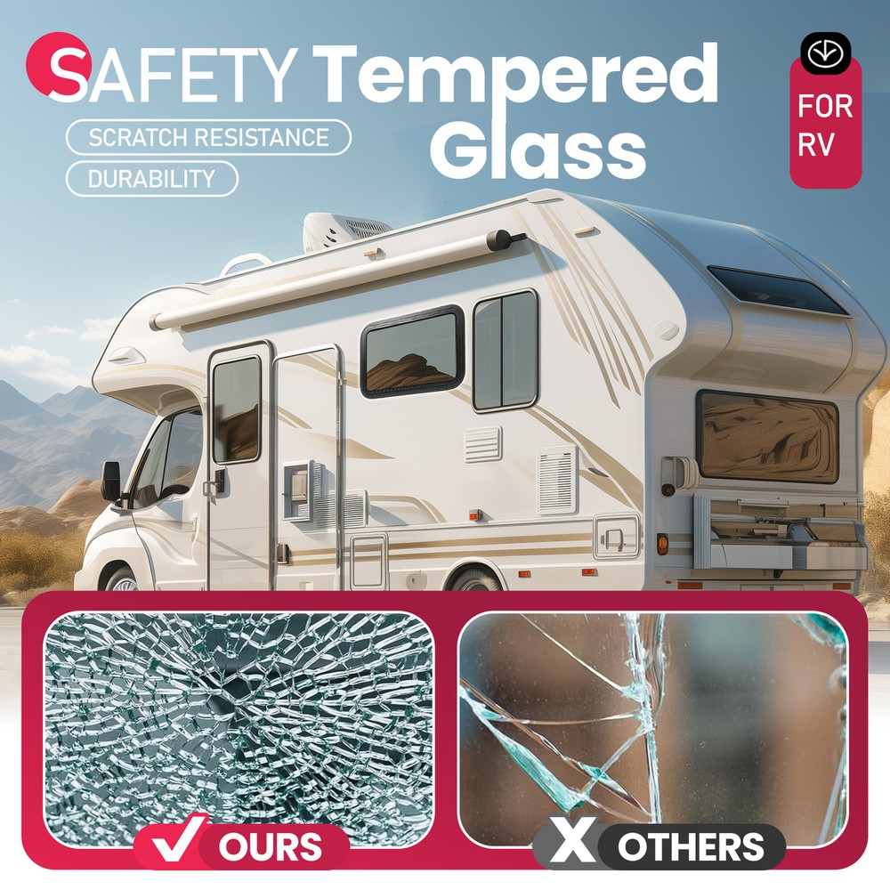 30"x20" For RV Camper Window Emergency Push Out Tinted Glass Exit Window w/Trim