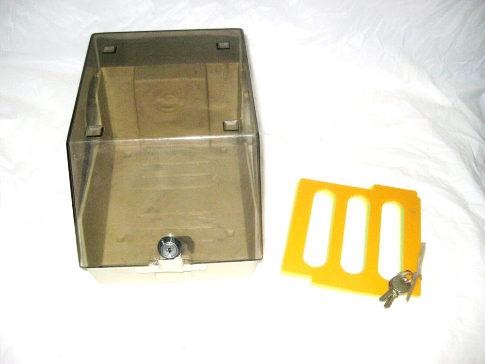 Vintage Complete Floppy Disk / Diskette Lock and Key Storage Box KEYS INCLUDED