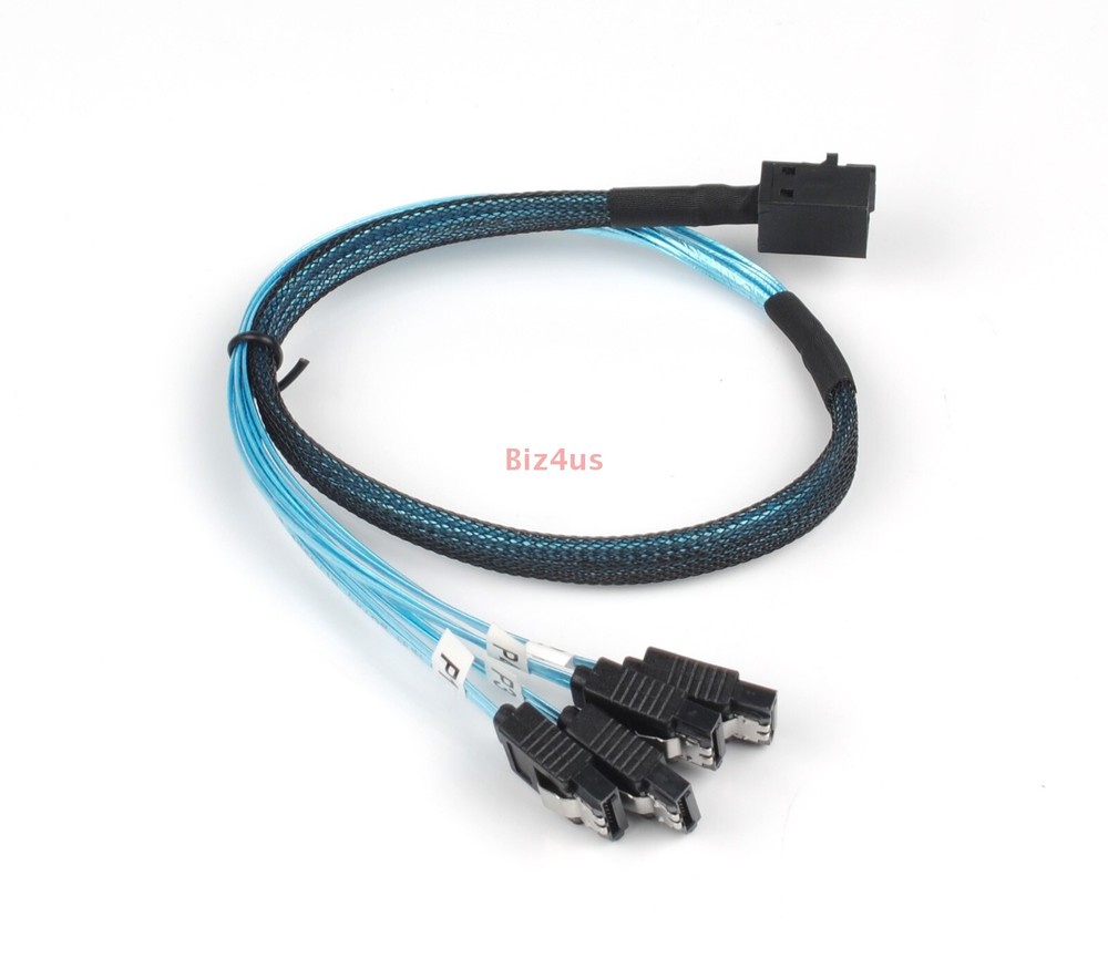 MiniSAS SFF-8643 host to4SATA 7pin Hard Disk Fanout 6Gbps Data Server Raid Cable