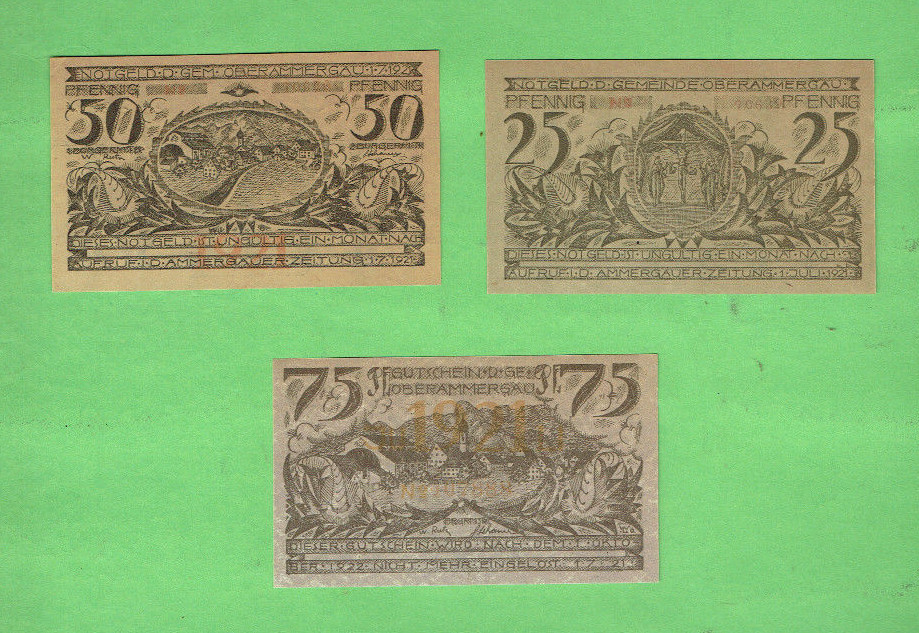 #D403.  20.  THREE(3)   GERMAN NOTGELD NOTES