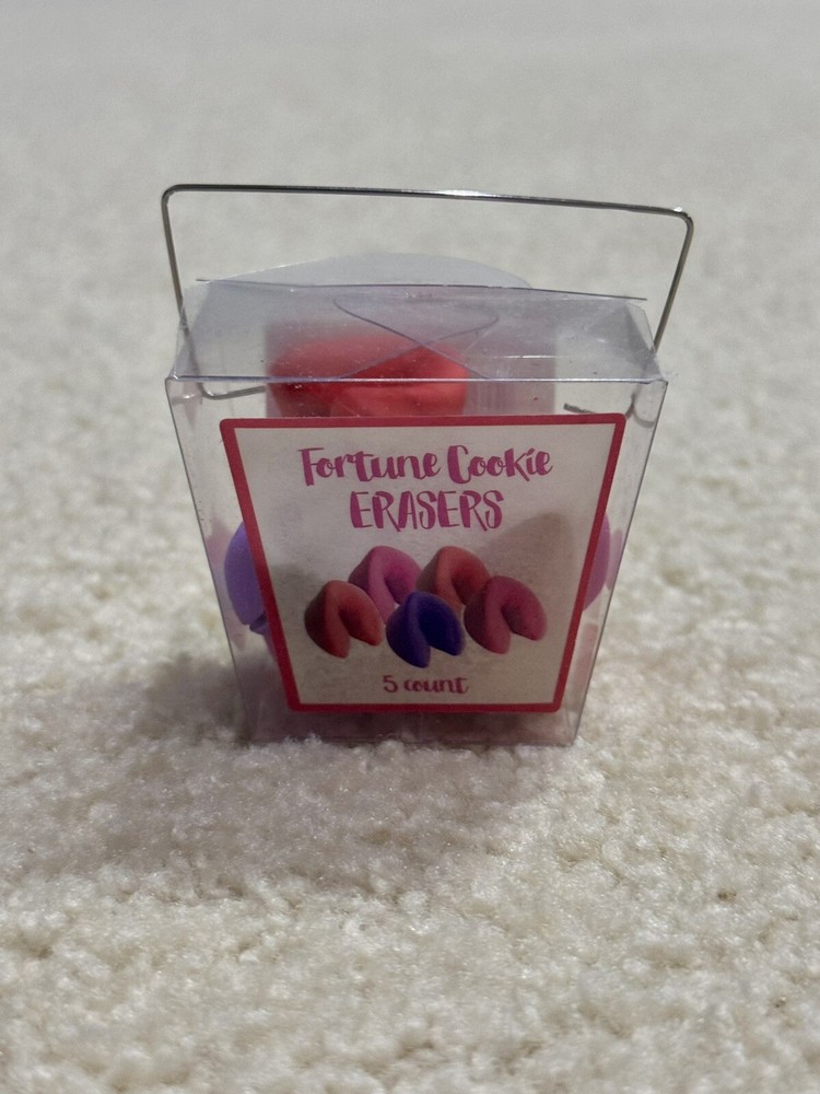 5 Mini Fortune Cookie Erasers With ToGo Box