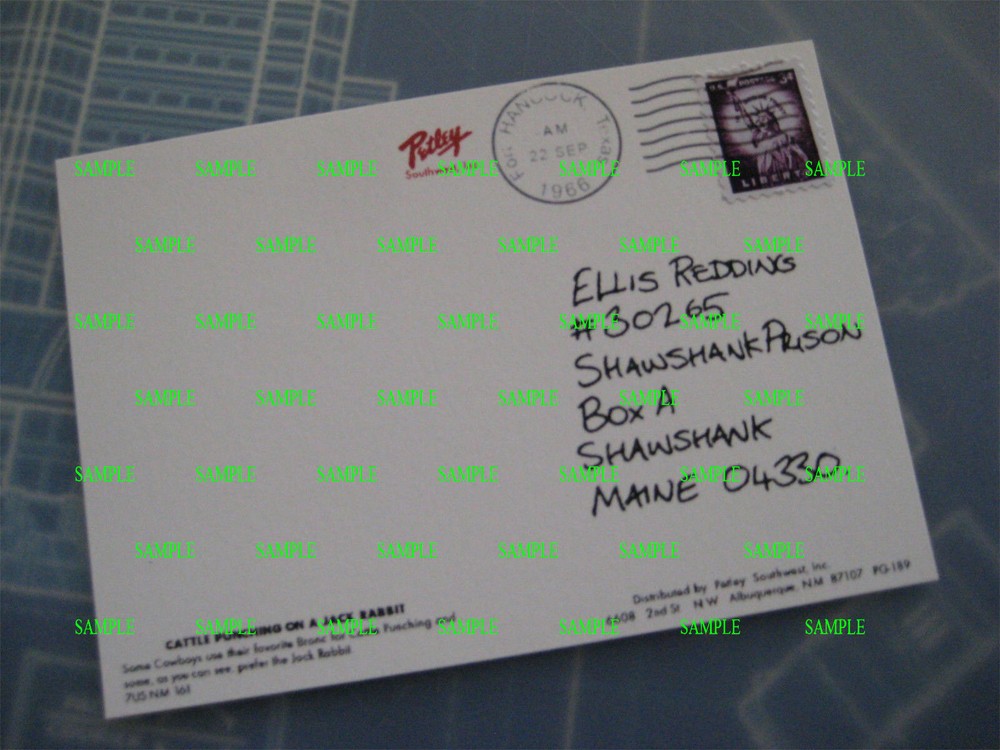 Shawshank Redemption ( Red's Postcard from Andy ) Prop
