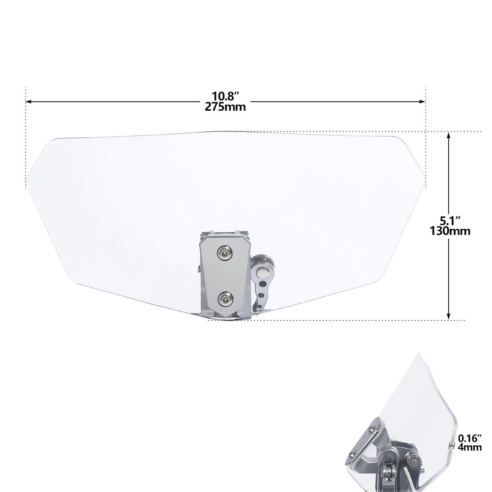 Universal Motorcycle Windshield Extension Spoiler Deflector Fit For Harley