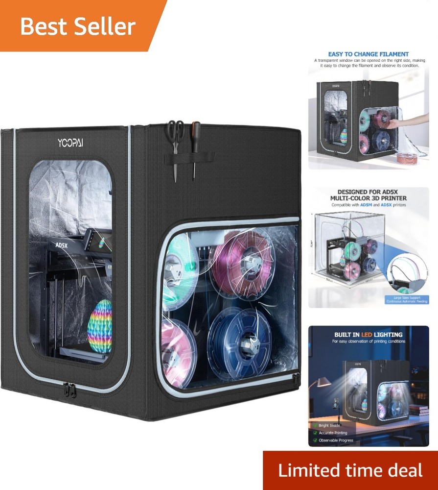 Constant Temperature Protective 3D Printer Cover with LED for AD5X/AD5M Models