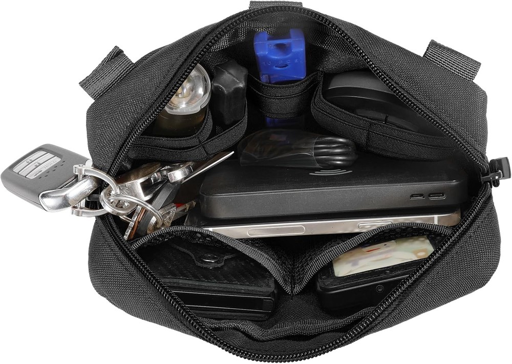 Tactical Molle Admin Pouch Utility Laser Cut EDC Tool Bag Black