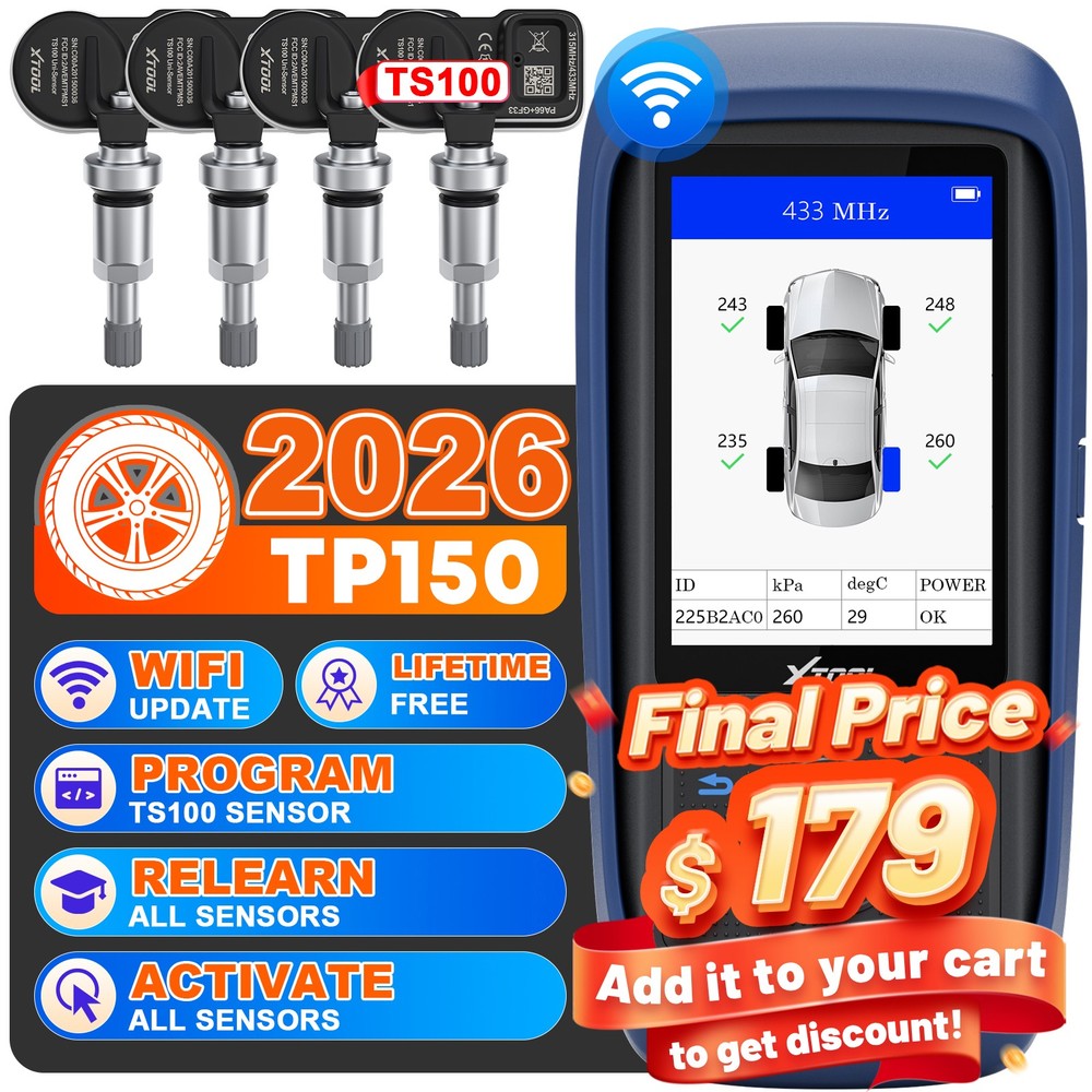 XTOOL TP150 + 4PCS TS100 Sensors TPMS Programming Relearn Reset Activate Tool