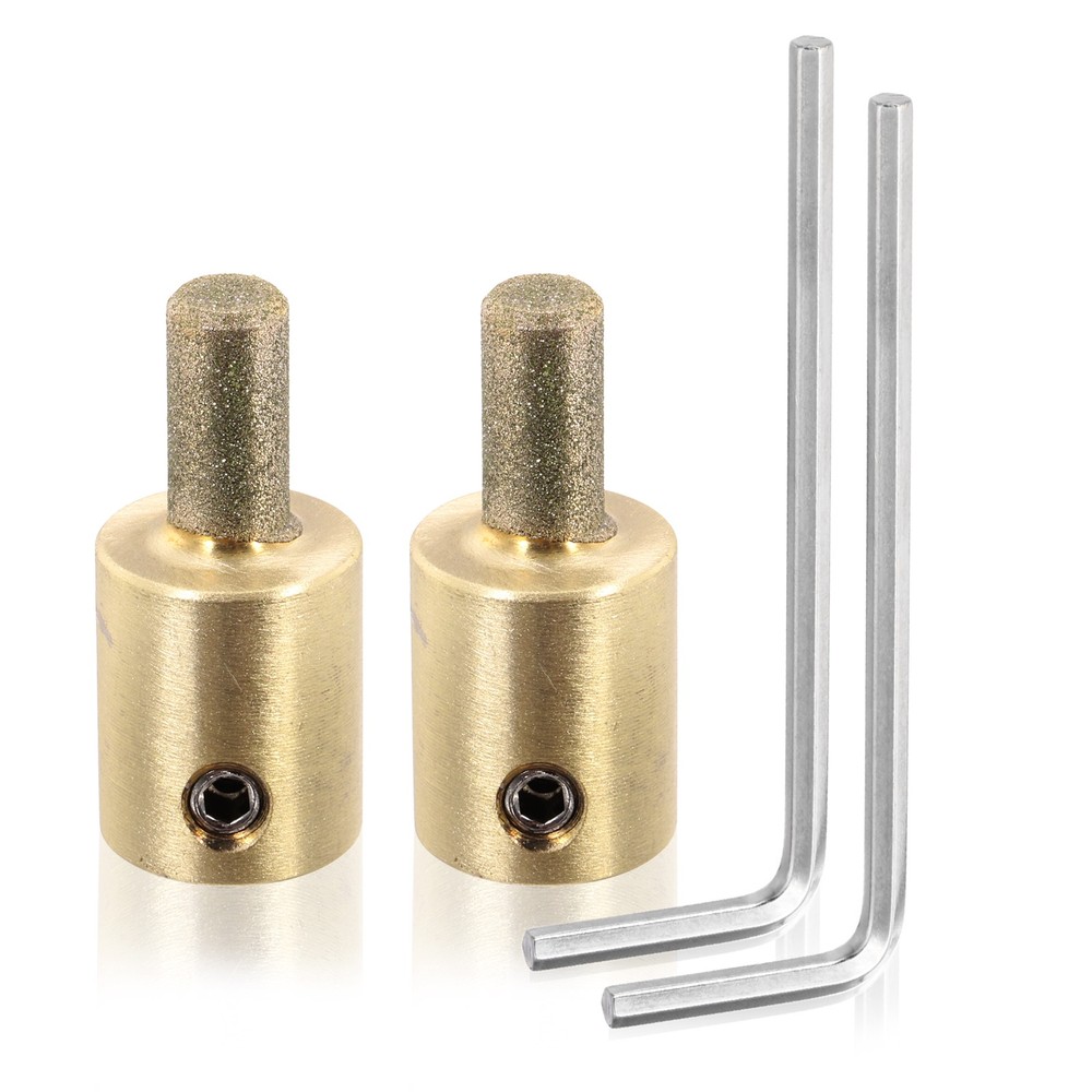 1/4 Inch 2 Pcs Diamond Grinder Bit Head Tools, Gold Tone MCB14