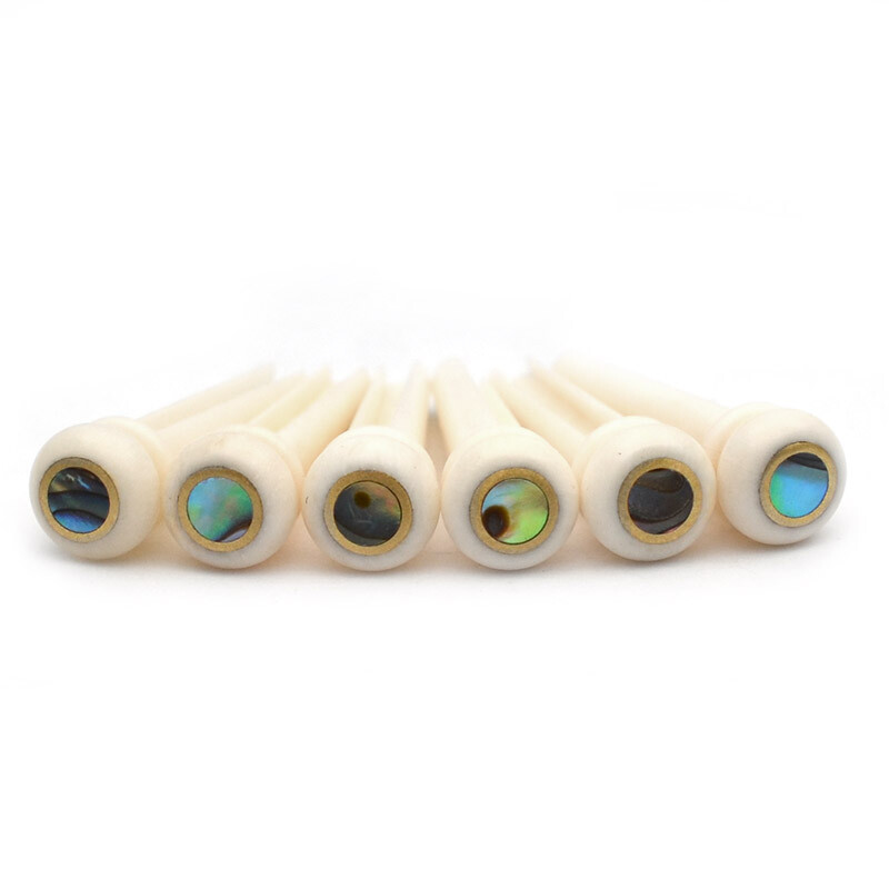 6Pcs Guitar Bone Pin with Green Abalone shell Dot luthier bridge saddle nut DIY