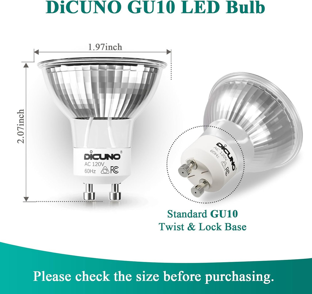 GU10 LED Bulb Dimmable, Daylight White 5000K, 60W Equivalent, High Brightness 70