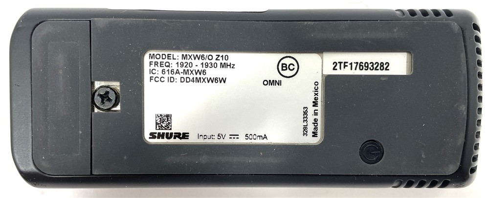 Shure MXW6/O Z10 Wireless Microphone Microflex Transmitter 1920-1930MHz