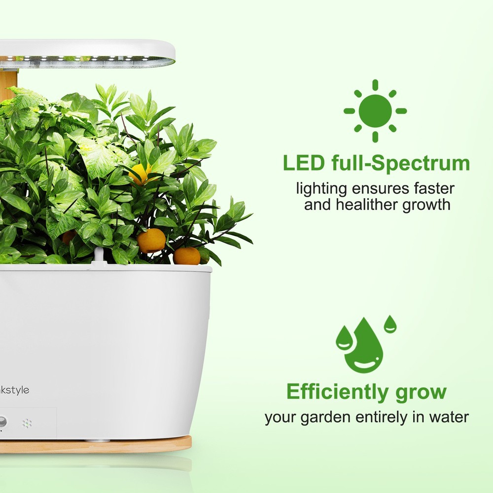 Hydroponics Growing System Smart Herb Garden with Adjustable LED Lights Sensors