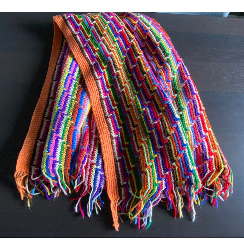 Beautiful Multicolor Handmade Crochet Afghan - 53" x 49"