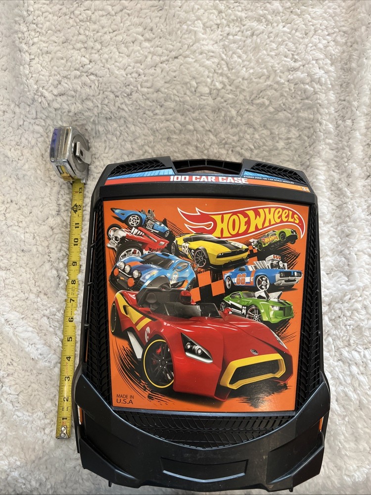 Hot Wheels Rolling Storage Case Retractable Handle Carry 100 Car Hotwheels