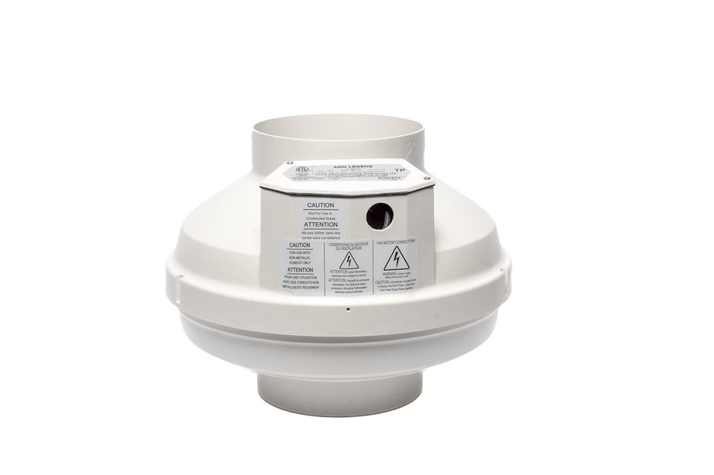 Radon Mitigation Fan 345 CFM 6in Poly Resin White