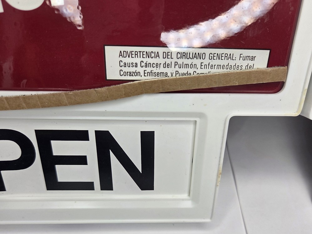 2 WINSTON Cigarettes Store Display Signs With Open/Closed Component Plastic