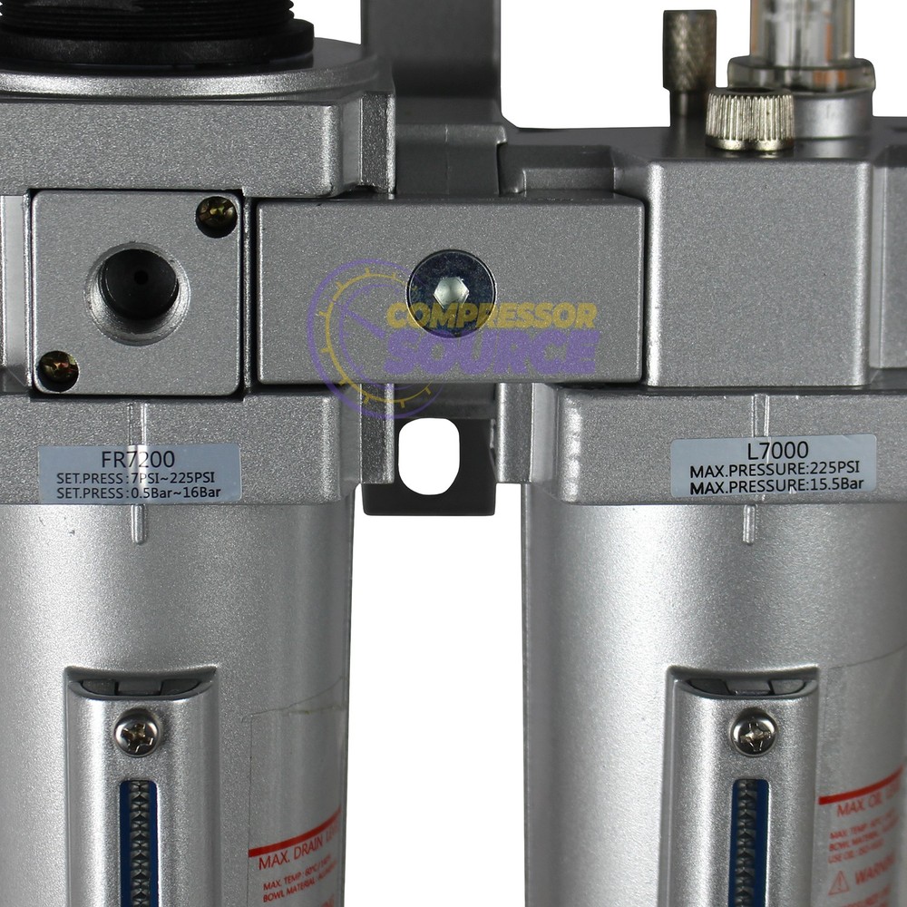 3/4" Compressed Air Moisture Filter Regulator Oiler Separator Lubricator Combo