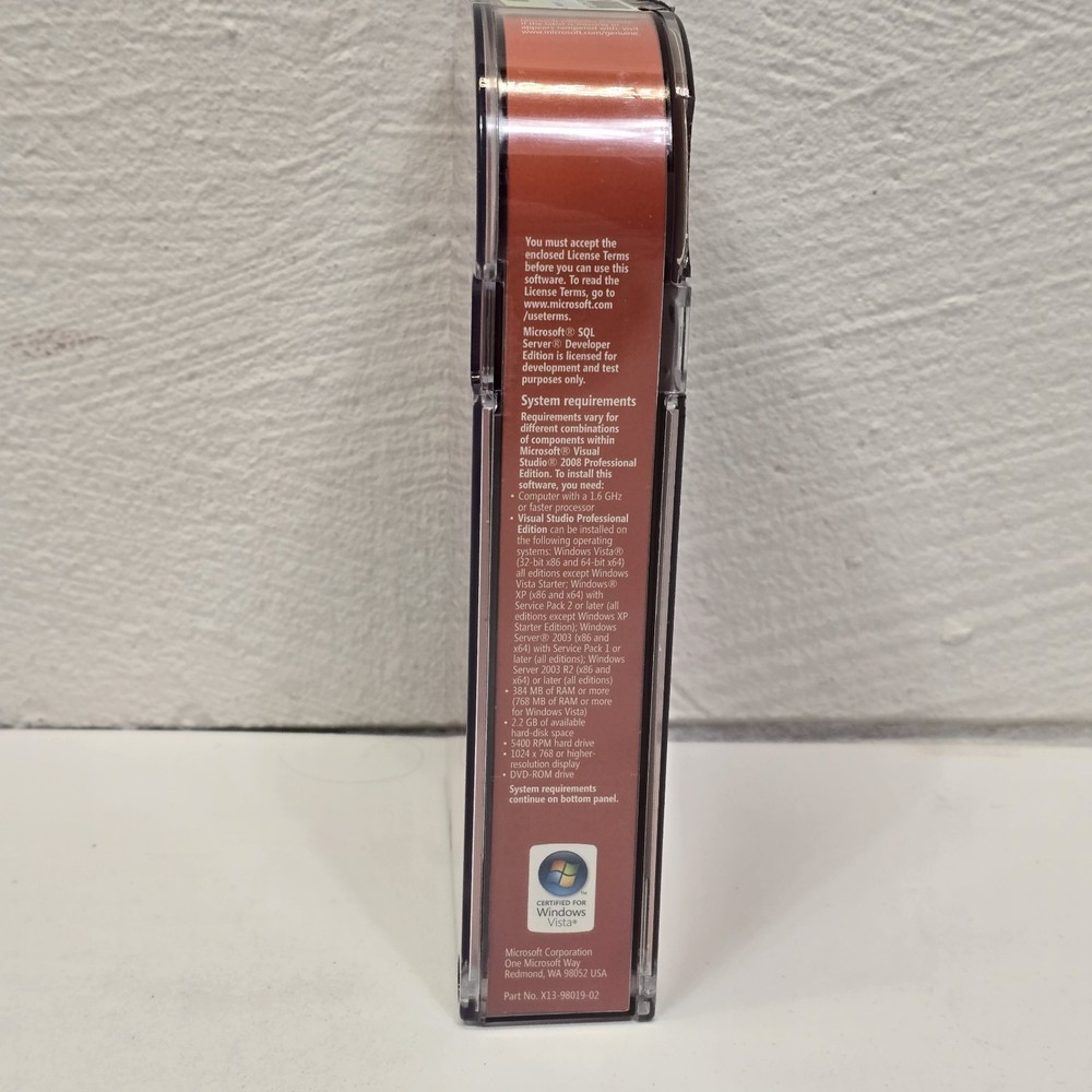 2008 Microsoft Visual Studio Professional Edition & SQL SERVER Academic Version