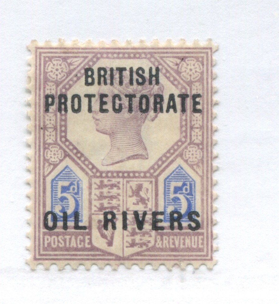 Oil Rivers QV 5d mint o.g. hinged