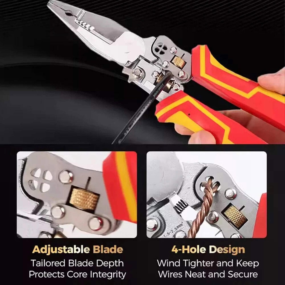 Wire Stripper Tool with Voltage Tester Pliers for AC DC Wire Twisting Cutting
