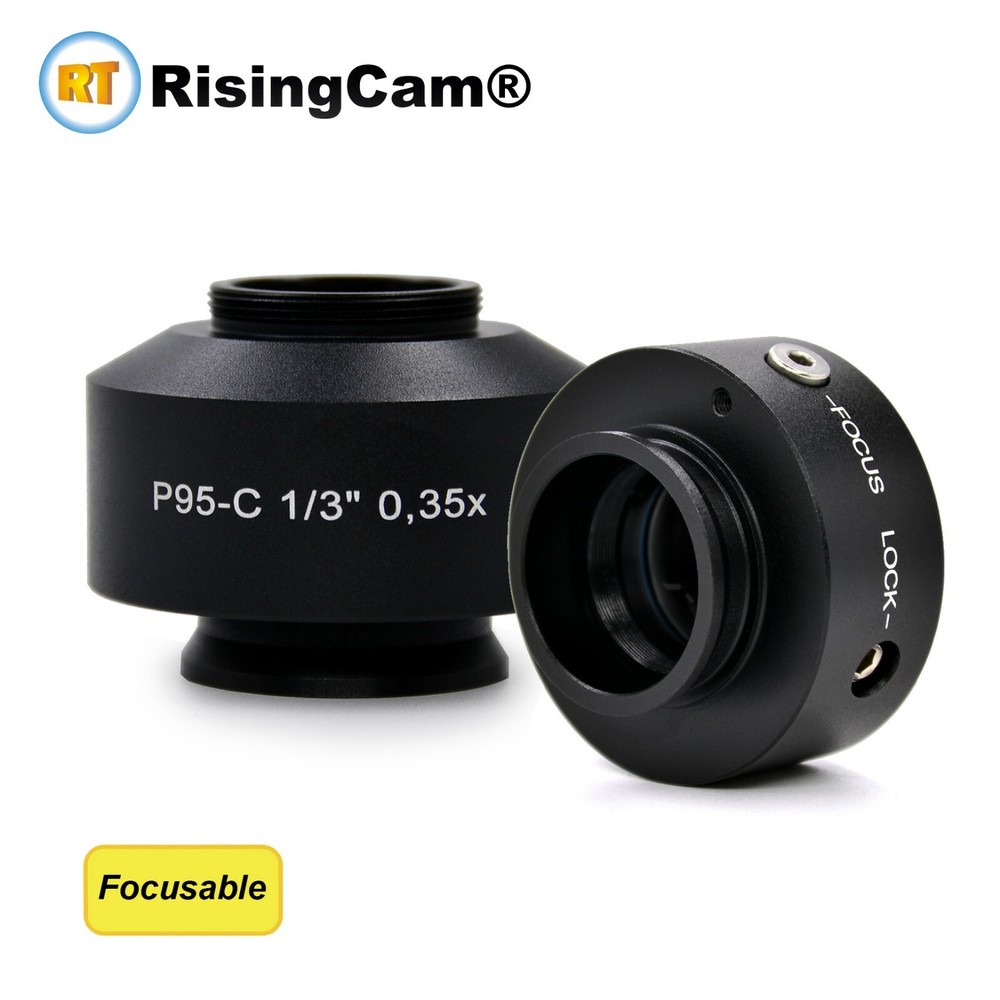 P95 Focusable 0.35x microscope C mount adapter for Zeiss trinocular microscope