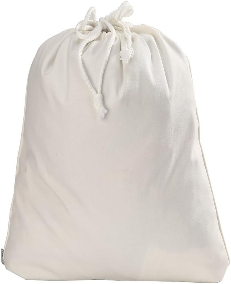100% Cotton Canvas Travel Laundry Bag, 2-Pack