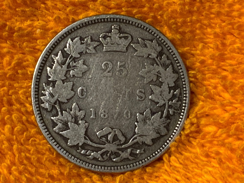 1870 Canada 25 Cent Coin