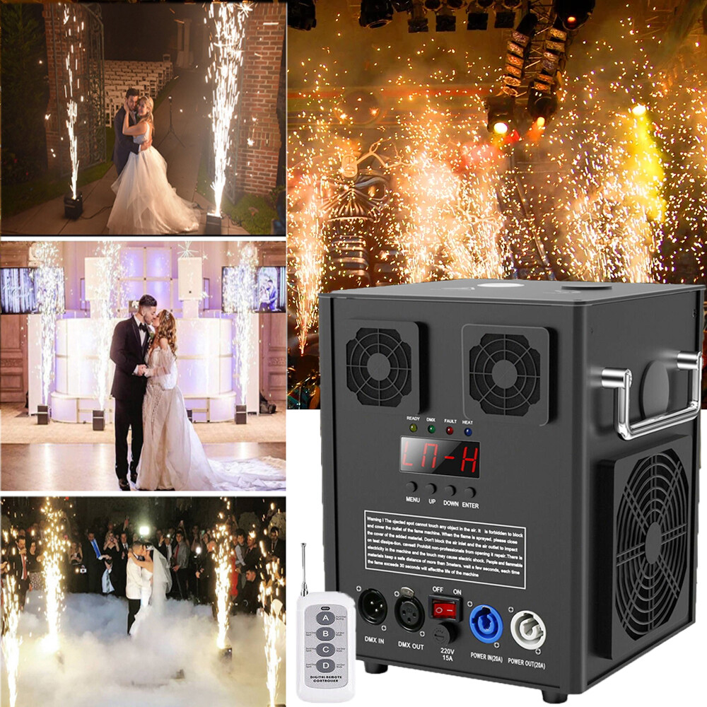4x 700W Cold Spark Machine Firework Stage Effect Machine DJ Wedding &Flight Case