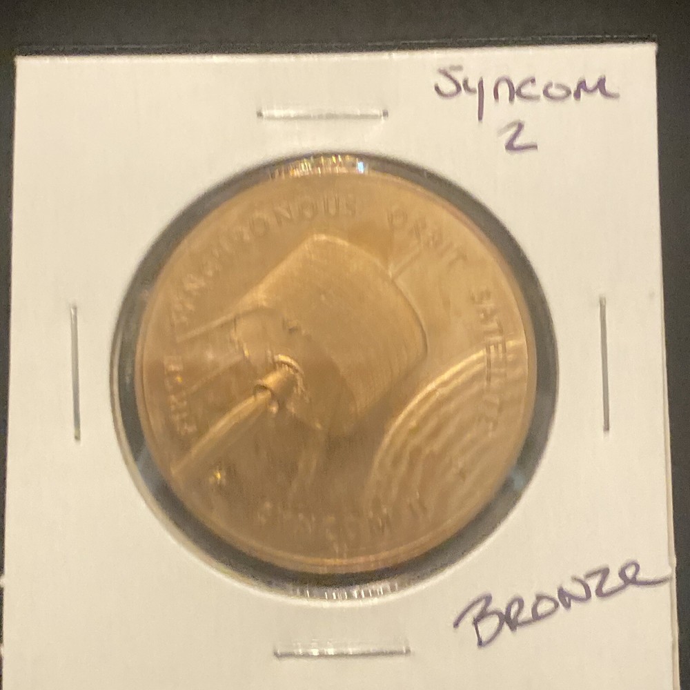 Vintage Syncom 2 Bronze Token Space Synchronous Orbit Satellite Token
