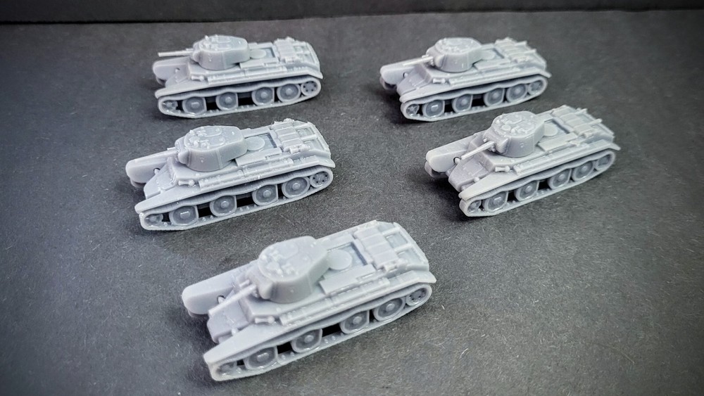 HO Scale Soviet BT-7 tank platoon X5 1/87th Scale