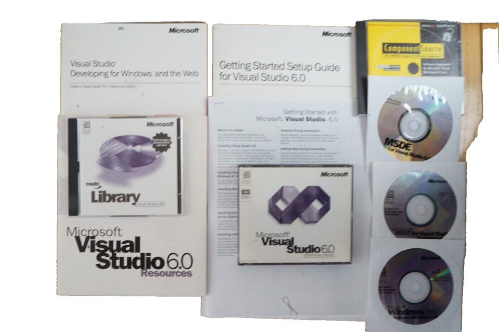 Microsoft Visual Studio Enterprise 6.0 6 Windows 7 8 10 11 Retail 9 CD's w/ KEY