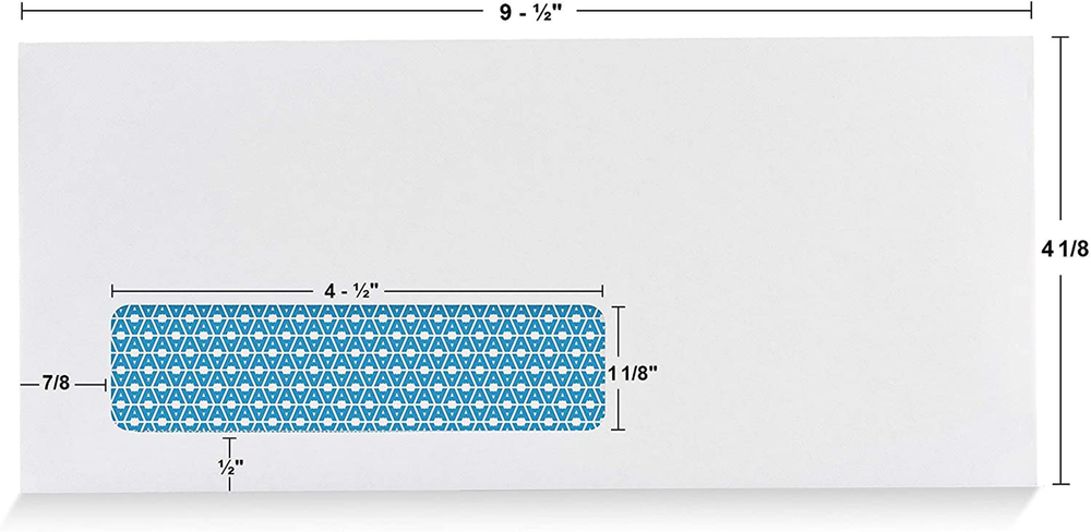 #10 Single Left Window Self-Seal Security Tinted Envelopes, 4-1/8 X 9-1/2"
