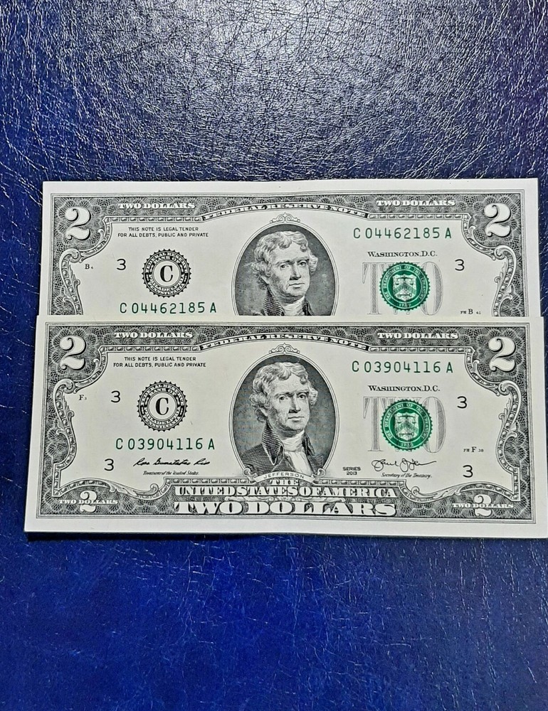 2013 $2 LOT OF 2 SHIFT ERROR SERIAL NUMBERS SHIFT UP