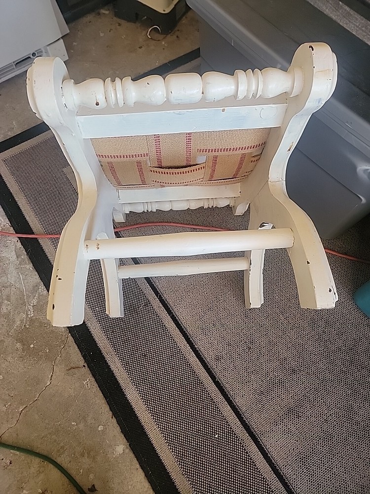 Vintage Distressed Vanity Bench