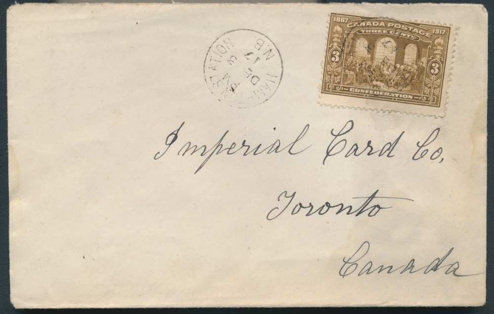 Hampton Station, NB - 1917 Circle Date Cancel on Envelope