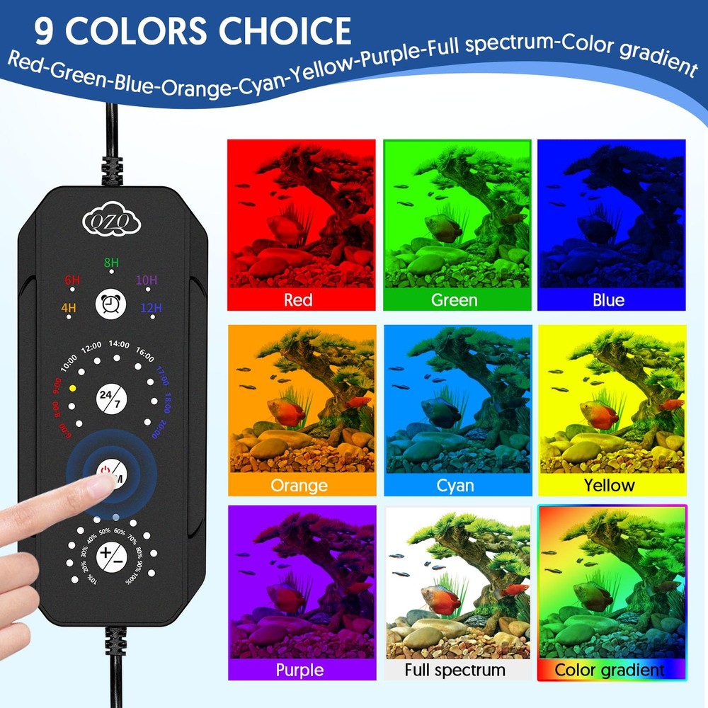 Aquarium Light, 30W Fish Tank Light with 24/7 Lighting Mode, Timer, DIY Mode,...