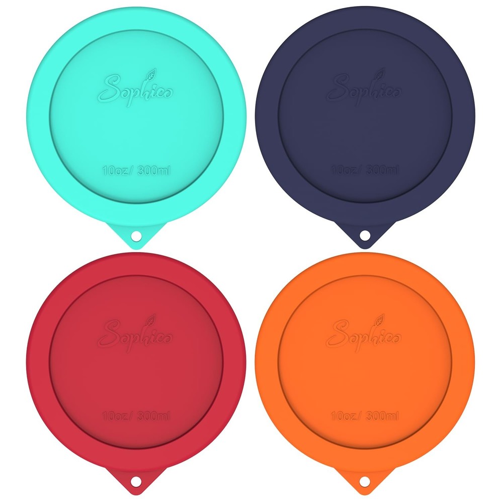 Sophico Silicone Replacement Lids for Pyrex and Anchor Hocking 10oz, MIX-10oz
