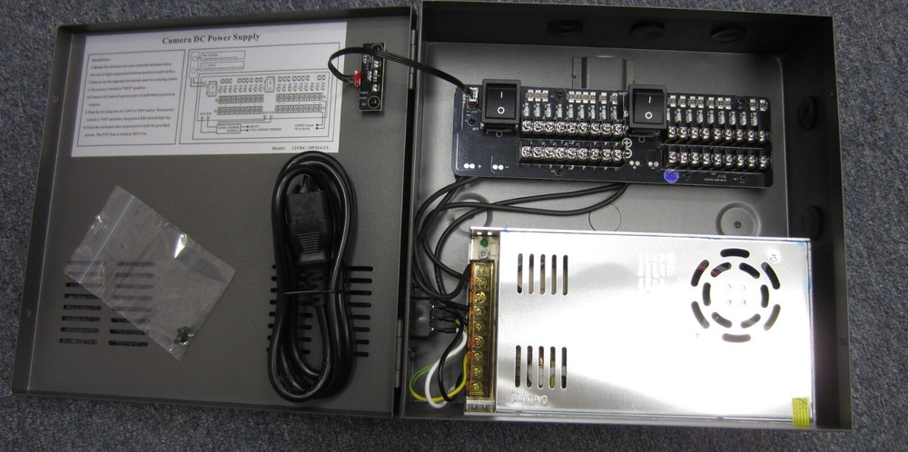 18Ch 12V 20 Amp DC Distribute Power Supply Box for Security Camera CCTV System